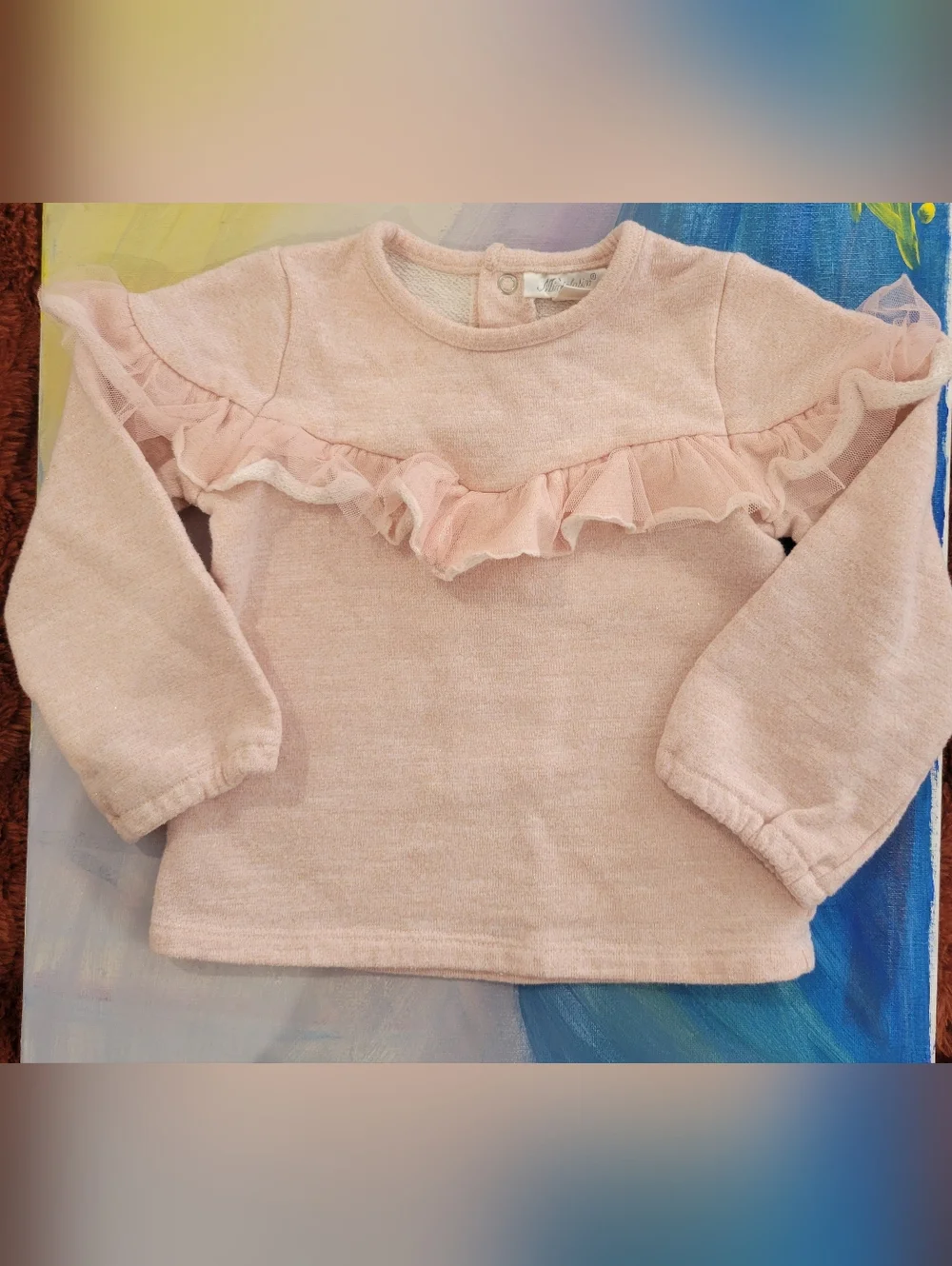 Miniclasix Pink Ruffled Sweater